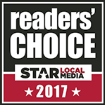 Logo Recognizing Miller Law Office, PLLC's affiliation with Reader's Choice 2017 Star